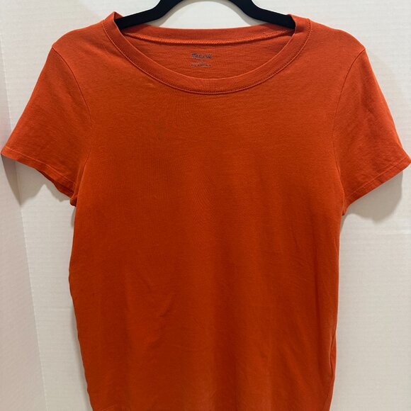 MADEWELL Vinatge Crewneck Cotton T-Shirt Womens Size Sm Burnt Orange Lightweight - Picture 7 of 12